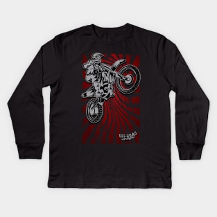 RED DIRTBIKER Kids Long Sleeve T-Shirt